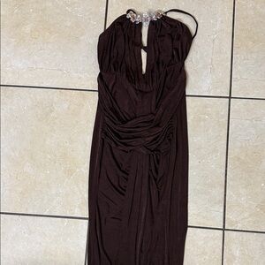 Elegant Brown Evening Dress